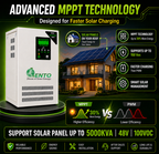 Lento Solar Hybrid Inverter (PCU) with MPPT | Pure Sine Wave Solar UPS | Supports Lithium, Tubular, SMF & Gel Batteries | Silent Operation | Industrial Grade (5KVA & 48V)