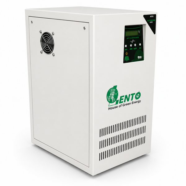Lento Solar Hybrid Inverter (PCU) with MPPT | Pure Sine Wave Solar UPS | Supports Lithium, Tubular, SMF & Gel Batteries | Silent Operation | Industrial Grade (5KVA & 48V)