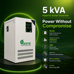 Lento Solar Hybrid Inverter (PCU) with MPPT | Pure Sine Wave Solar UPS | Supports Lithium, Tubular, SMF & Gel Batteries | Silent Operation | Industrial Grade (5KVA & 48V)