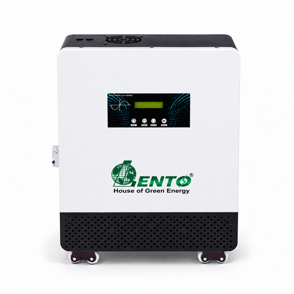 Lento 2.5KVA 25.6V Hybrid Solar Lithium Inverter | 12+ Years Design Life | Up to 6Hr 15Min Backup @400W | Pure Sine Wave UPS | PWM Charge Controller | Home & Office Use