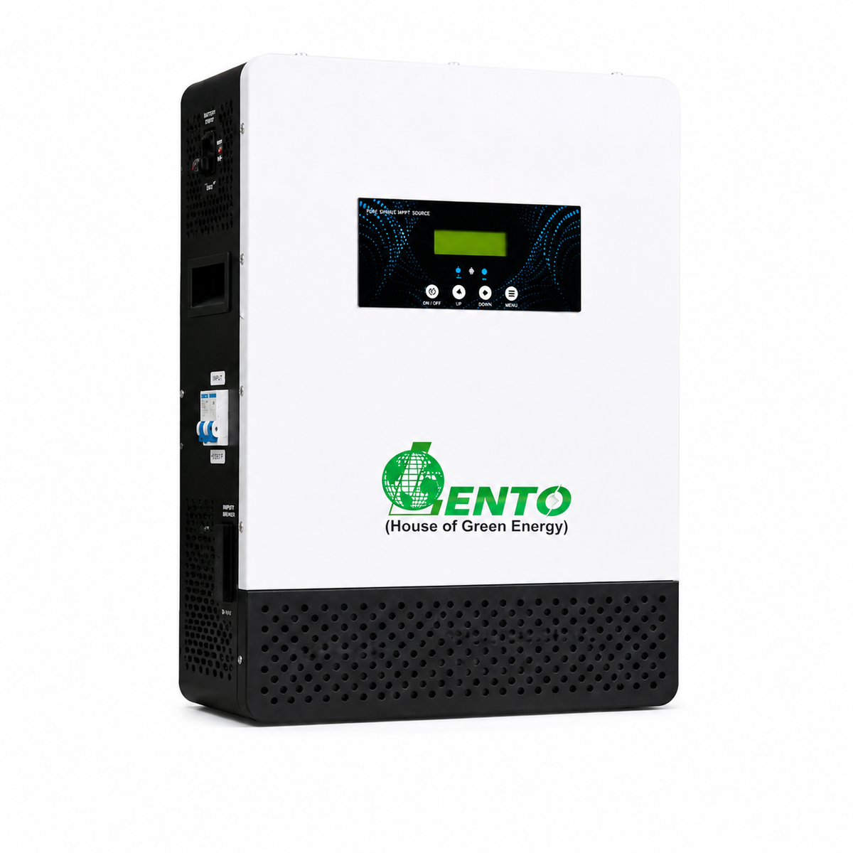 Lento 1100VA Hybrid Solar Inverter with Inbuilt 12.8V Lithium Battery | MPPT Solar Charger | Pure Sine Wave Output | Up to 1100W Solar Support | Fast Charging | Wall Mount Design | Made in India