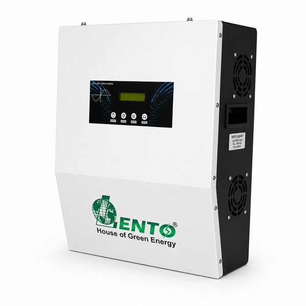 Lento 1.1KVA 12V Solar Hybrid Inverter with MPPT | Pure Sine Wave Solar UPS for Home | Compatible with Lithium, Tubular, SMF & Gel Batteries | Wall-Mount Design | Reliable Off-Grid Power Backup