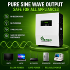 Lento 2.5KVA 24V Solar Inverter for Home | Hybrid Solar PCU with Advanced MPPT Technology | Pure Sine Wave Solar UPS | Compatible with Lithium, Tubular, SMF & Gel Batteries | Wall-Mount Design
